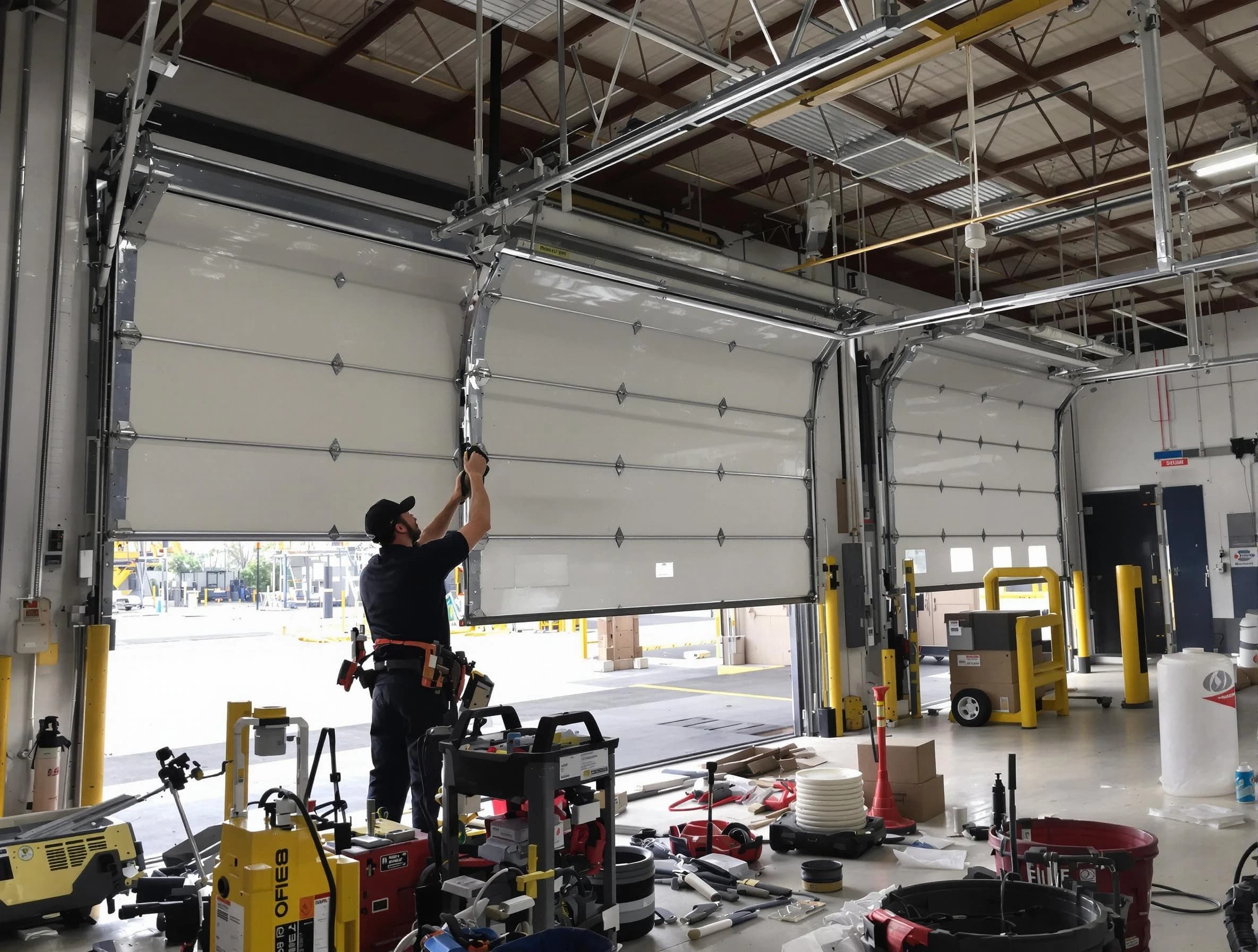 Hyrum Garage Door Repair technician performing commercial garage door repair in Hyrum