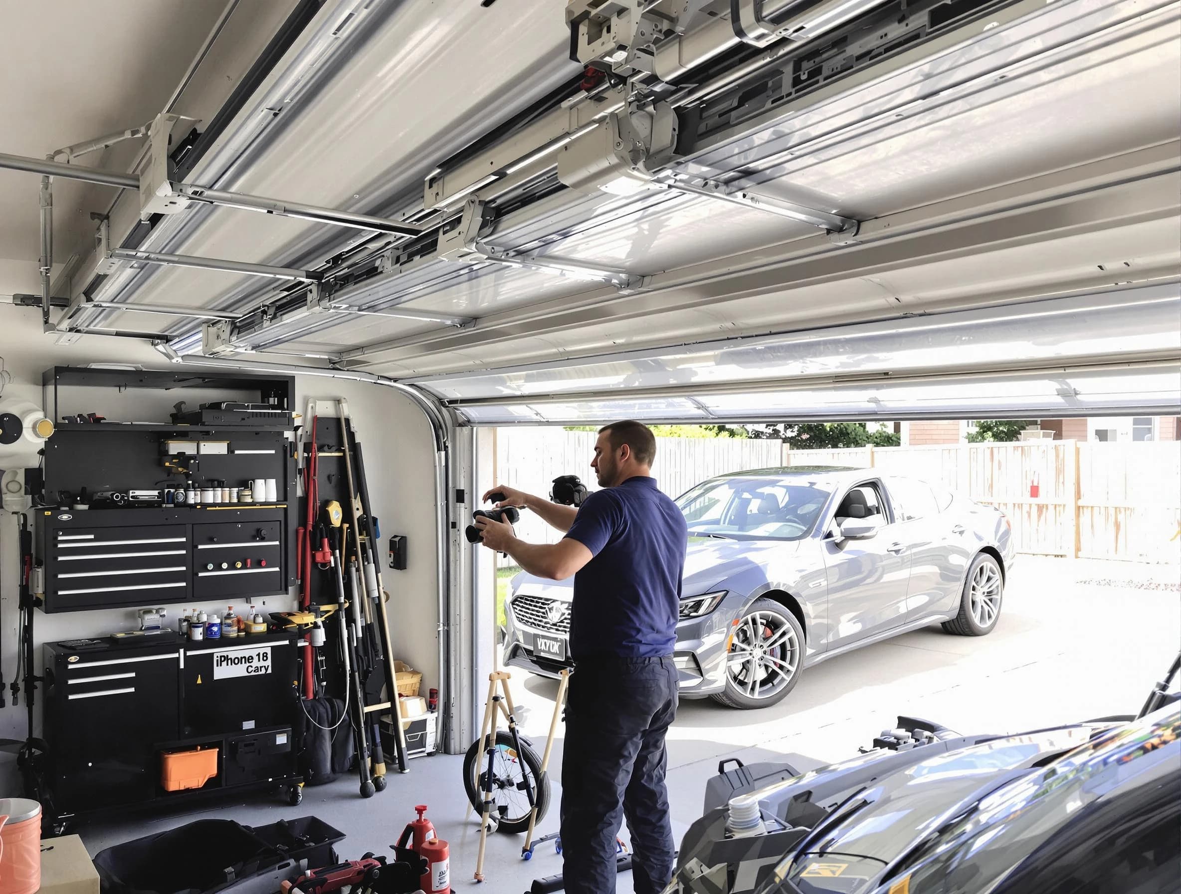 Hyrum Garage Door Repair technician fixing noisy garage door in Hyrum