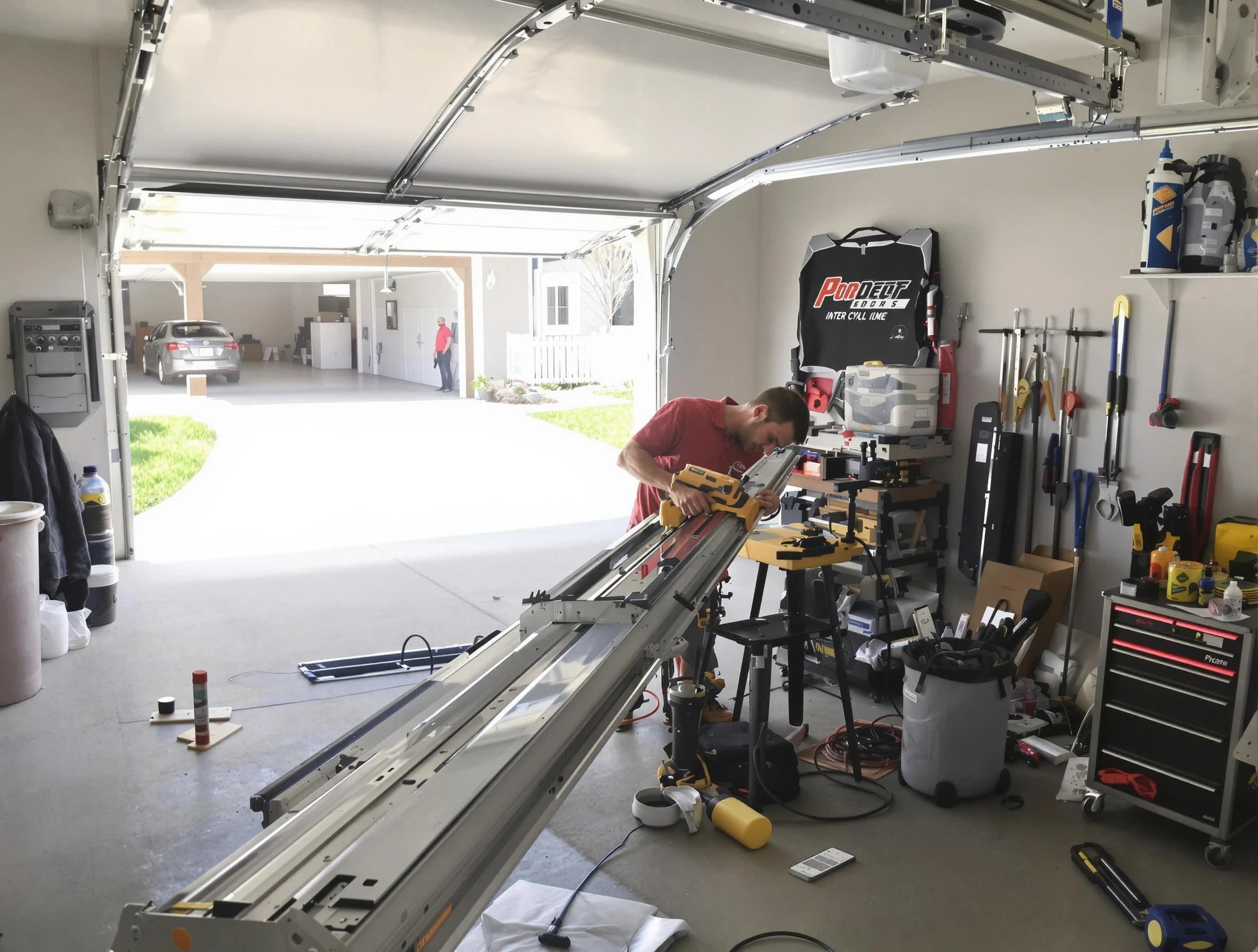 Hyrum Garage Door Repair expert performing track repair in Hyrum