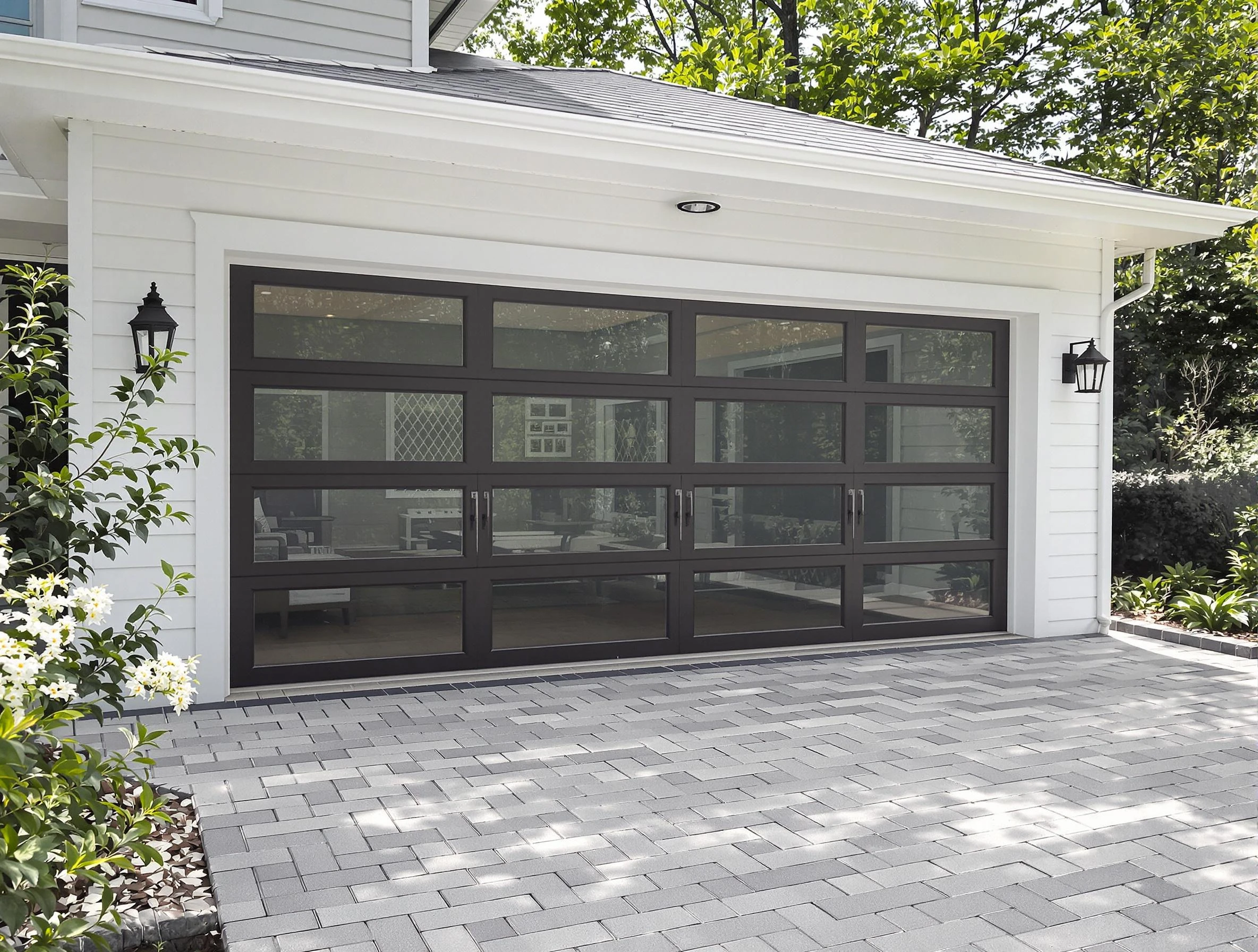 Hyrum Garage Door Repair design specialist presenting custom garage door options to Hyrum homeowner