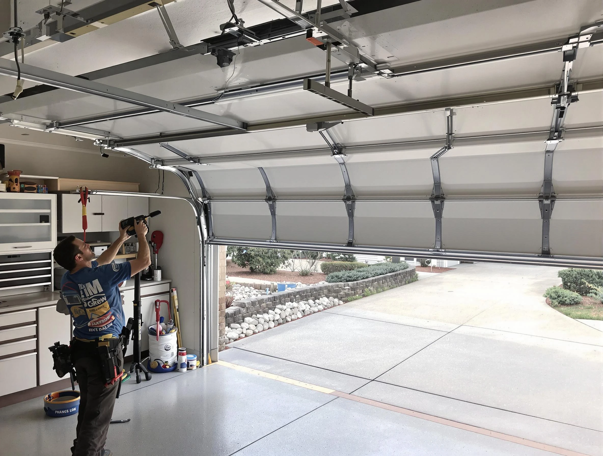 Garage door track repair service by Hyrum Garage Door Repair in Hyrum
